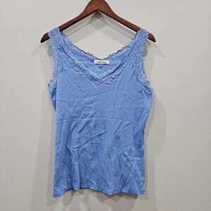 August Silk Womens Lacey Tank Top Small Blue Y2K Feminine Indie Sleaze Festival